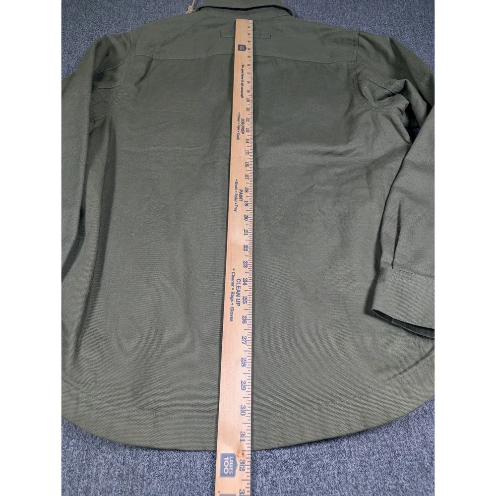 Duluth Trading Co Men Fire Hose Flannel-Lined Limber Jac Olive Green 92322 M